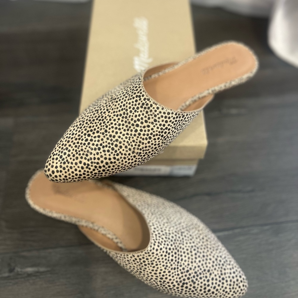 Madewell Mules - in spotted calf hair, Size 10, worn only twice!